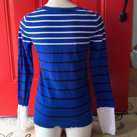 Express crew neck striped lightweight sweater S - Picture 3 of 5